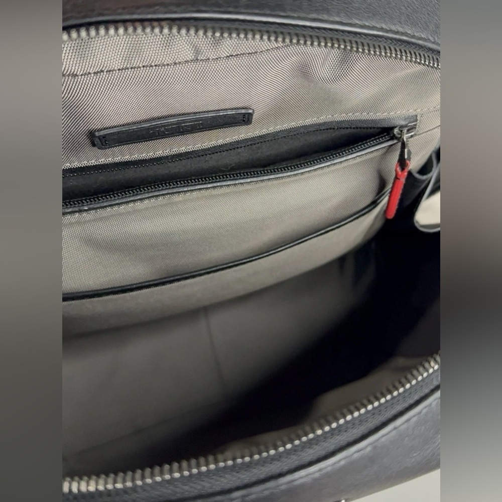 TUMI CFX Southington Carbon Fiber Backpack Black Leather Trim Luxury Rare - Picture 6 of 16